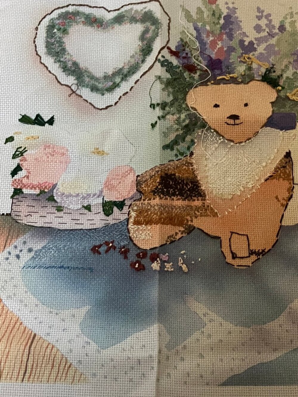 Something Special Teddy and Flowers Counted Cross Stitch